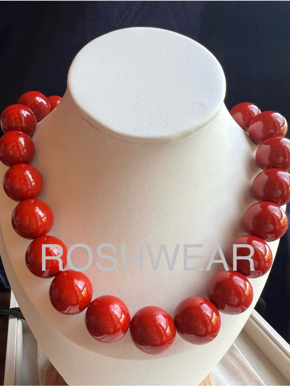 Mayamar Statement Red Bead Necklace NWOT